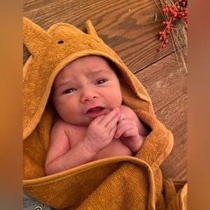 Liewood Hooded Baby Bath Towel, Golden Caramel Rabbit